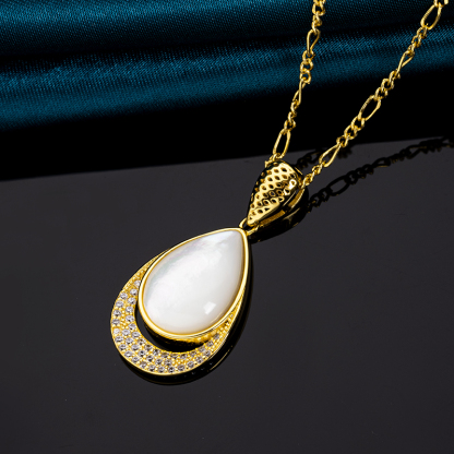 Luxury Teardrop Natural White MOP Pendant