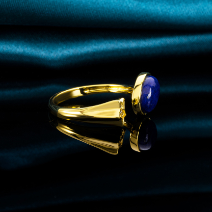 Bohemian Lapis Lazuli Moon & Stars Ring