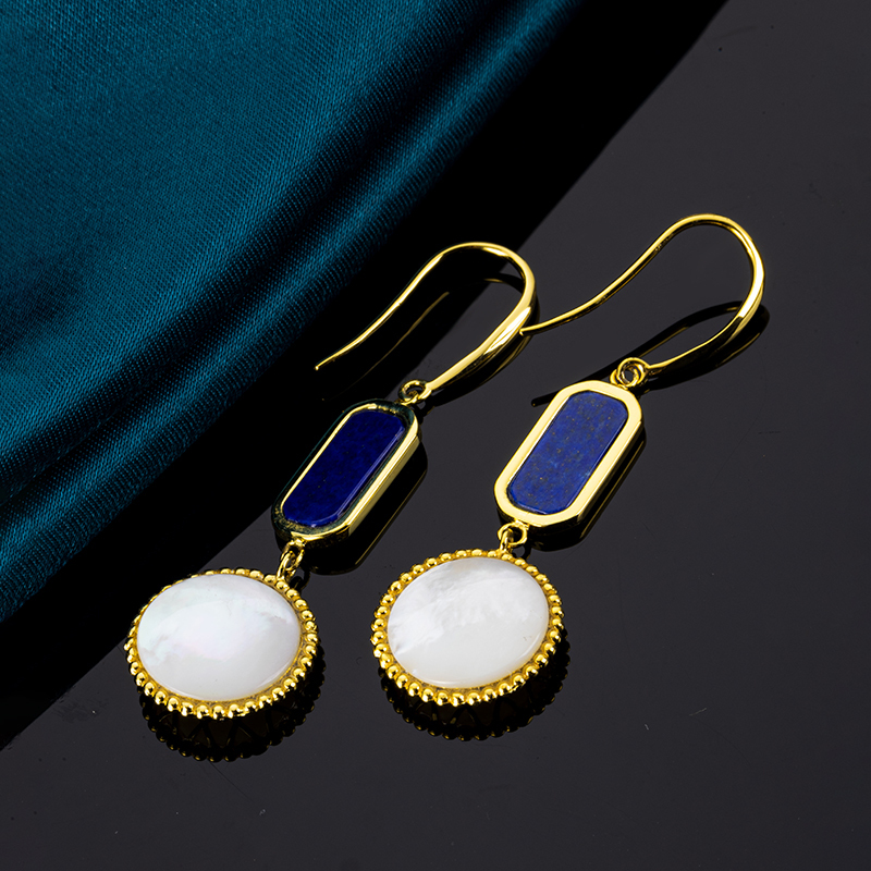 Royal Baroque Lapis Lazuli & MOP Pavé Earrings