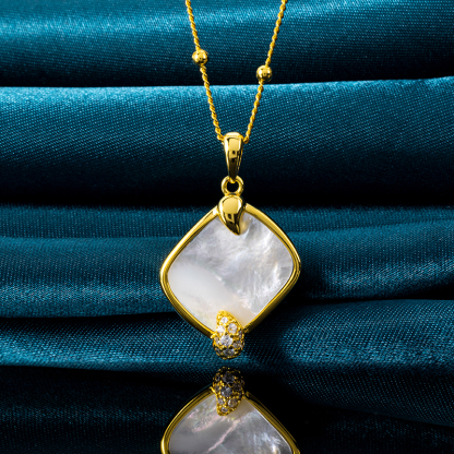 European Minimalist Square MOP Necklace