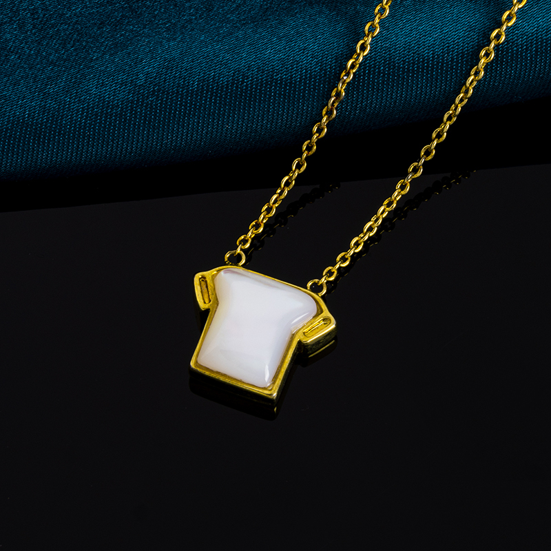 White MOP T-Shirt Shaped Necklace