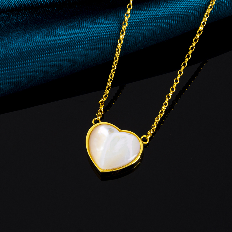 Luminous Heart White MOP Necklace