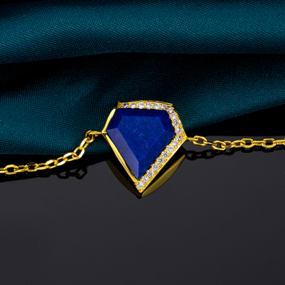 Natural Lapis Lazuli Geometric Triangle Bracelet