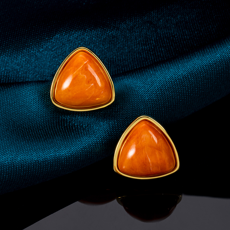 Natural Spiny Oyster Shell Geometric Triangle Studs - Modern Minimalist Jewelry with Organic Texture, Artisan Shell Earrings for Everyday Edge