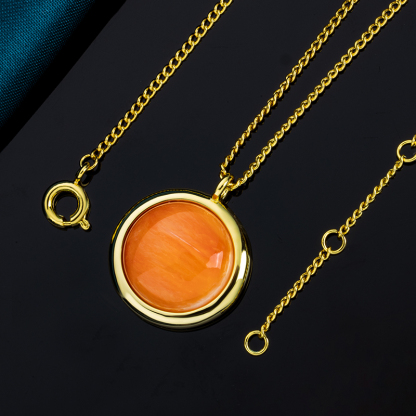 Natural Spiny Oyster Necklace Women – Minimalist Round Shell Choker, Boho Collarbone Jewelry