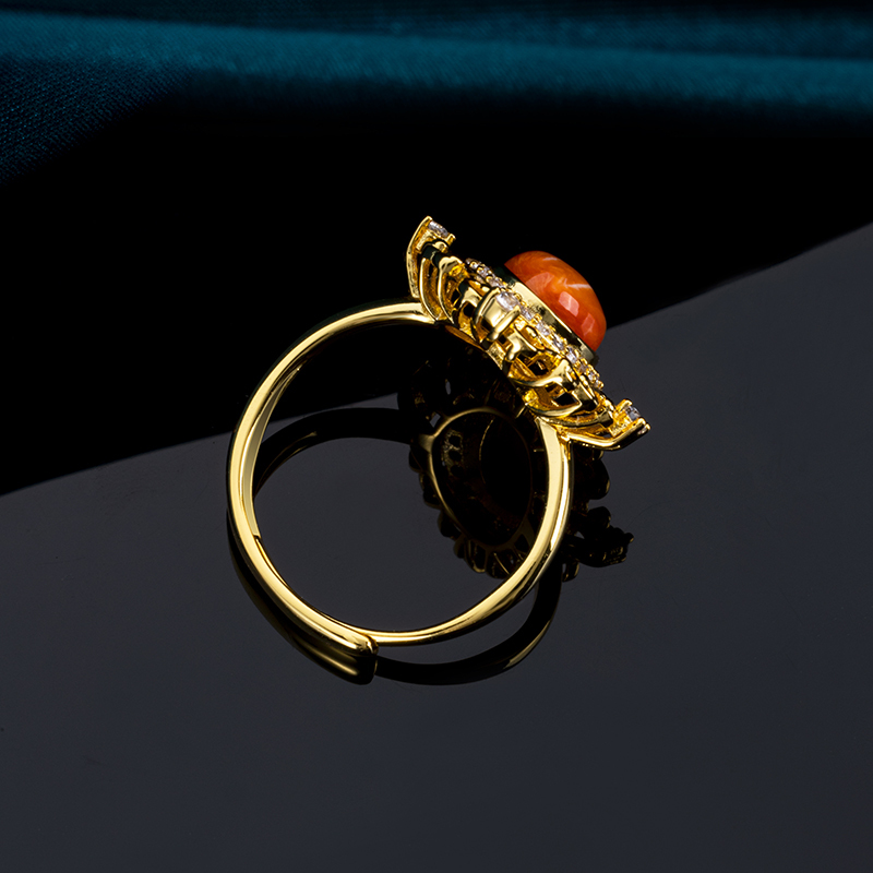 French Vintage Spiny Oyster Ring – Natural Shell Statement Jewelry for Women
