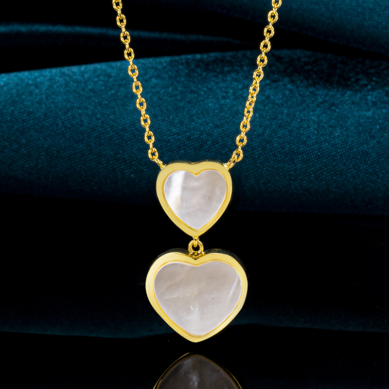 French-Style Romantic Double Heart Necklace