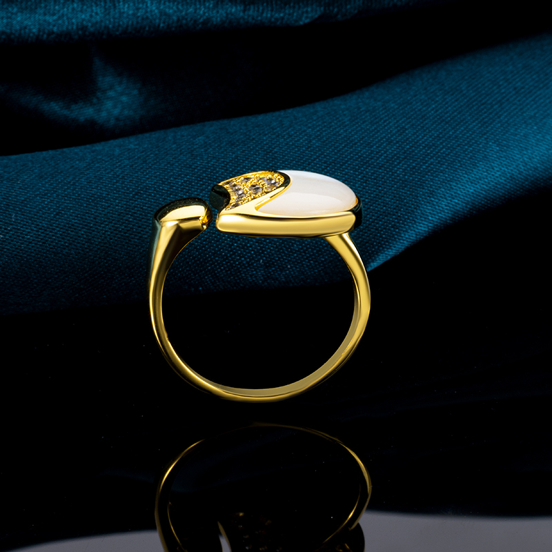 Gleaming Moon & Stars Mother-of-Pearl Ring