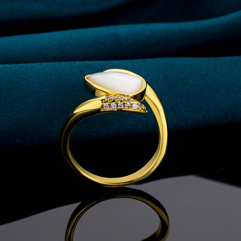Playful Triangle Mother-of-Pearl Ring