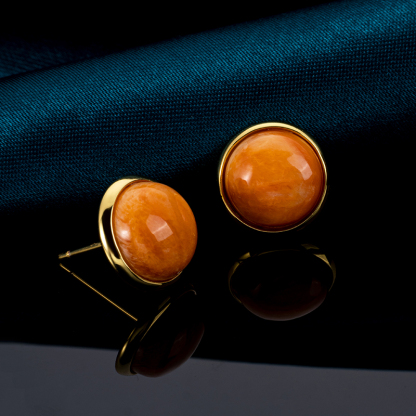 Minimalist Spiny Oyster Studs – Natural Shell Earrings, Clean-Lined Boho Jewelry