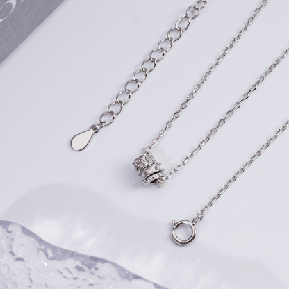 925 Sterling Silver Hoop Necklace - Crystal Circle Jewelry