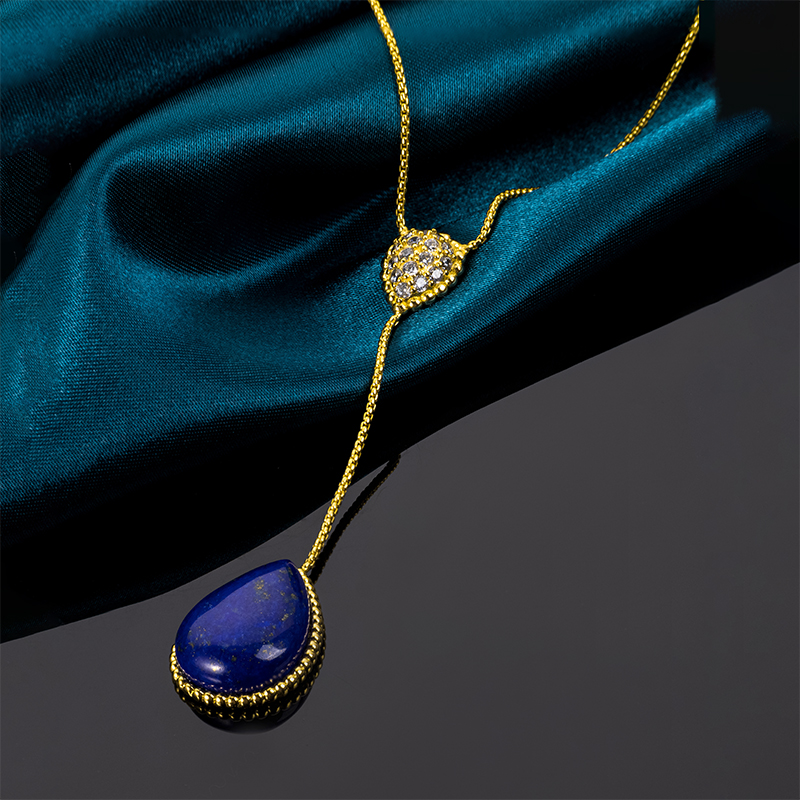 Genuine Lapis Lazuli Waterdrop Pendant