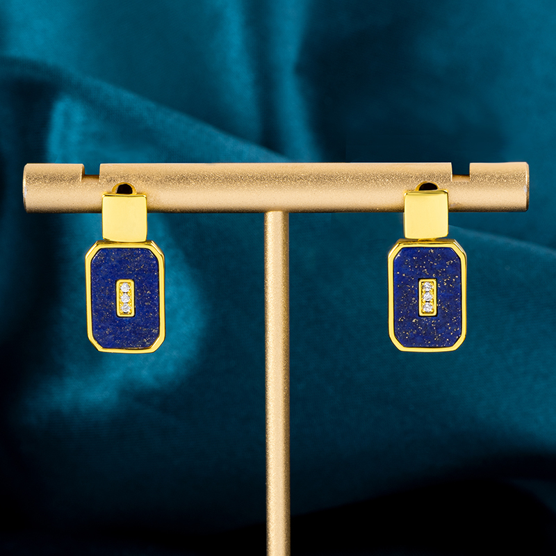 Celestial Lapis Lazuli Dangle Earrings