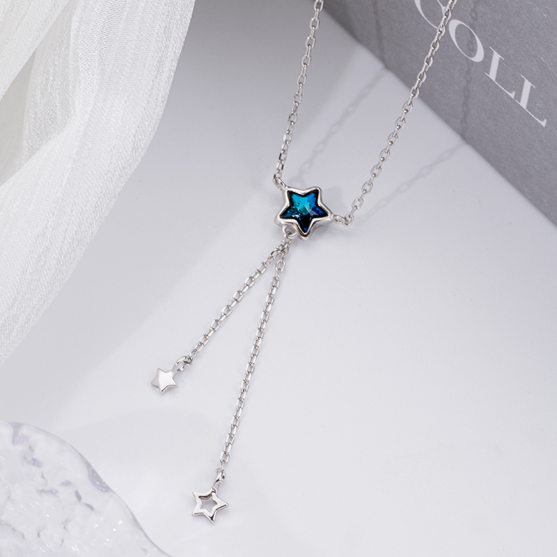 Ocean Blue Star Necklace - .925 Sterling Silver