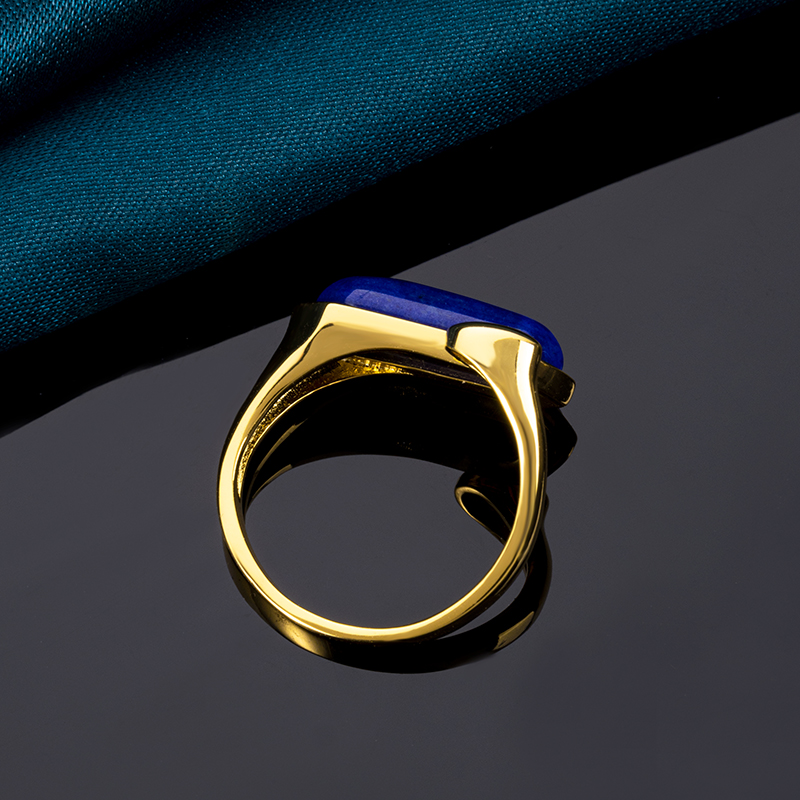 Natural Lapis Lazuli Ring - 18K Gold Plated