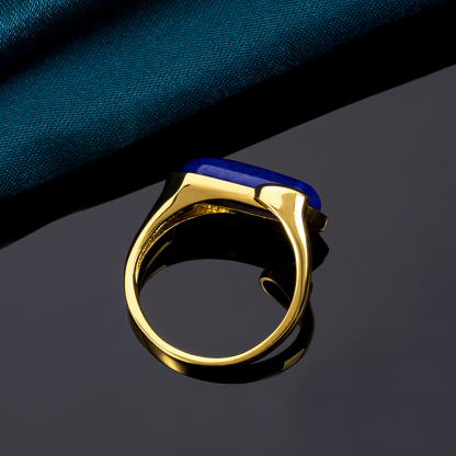 Natural Lapis Lazuli Ring - 18K Gold Plated