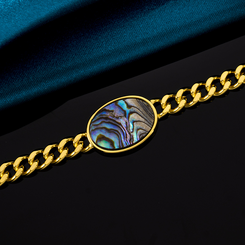 Abalone Cuban Link Bracelet | Rainbow Luster