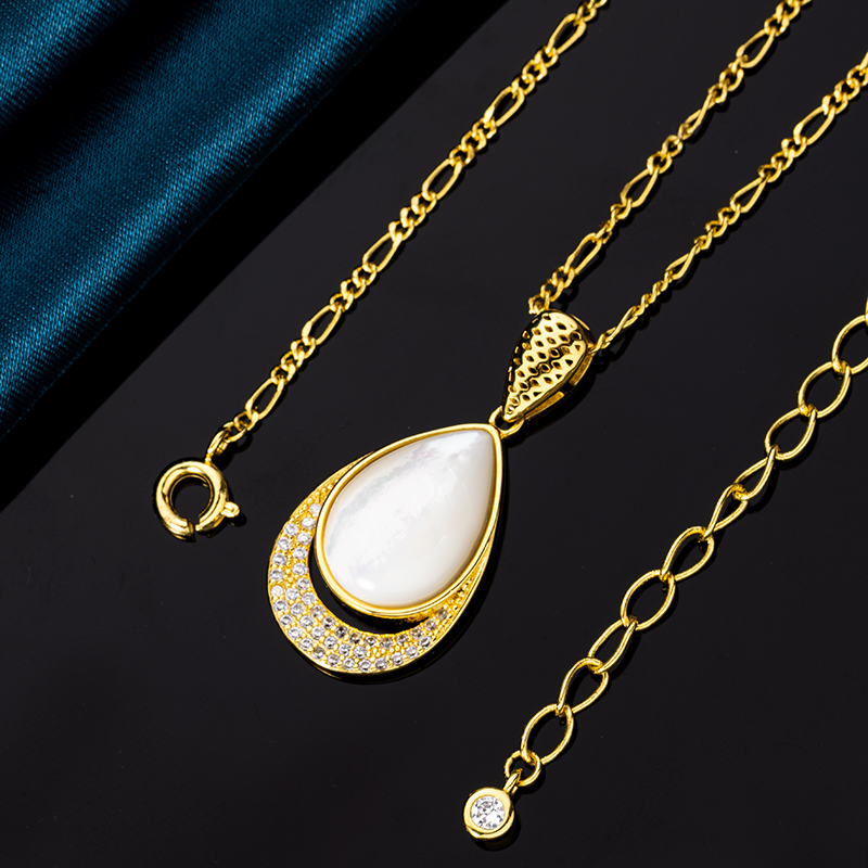 Luxury Teardrop Natural White MOP Pendant