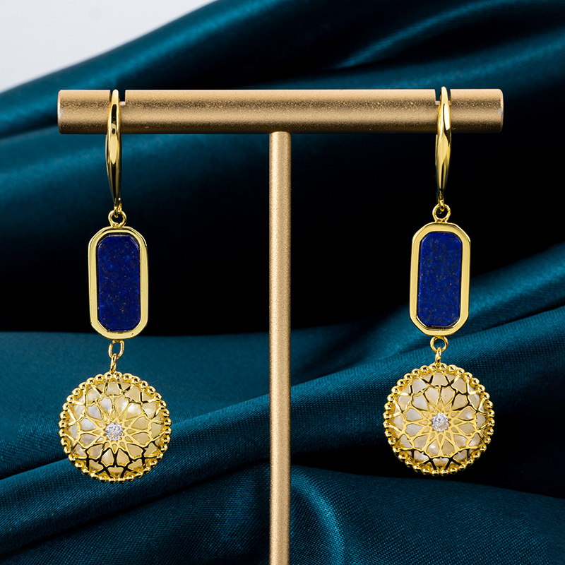 Royal Baroque Lapis Lazuli & MOP Pavé Earrings