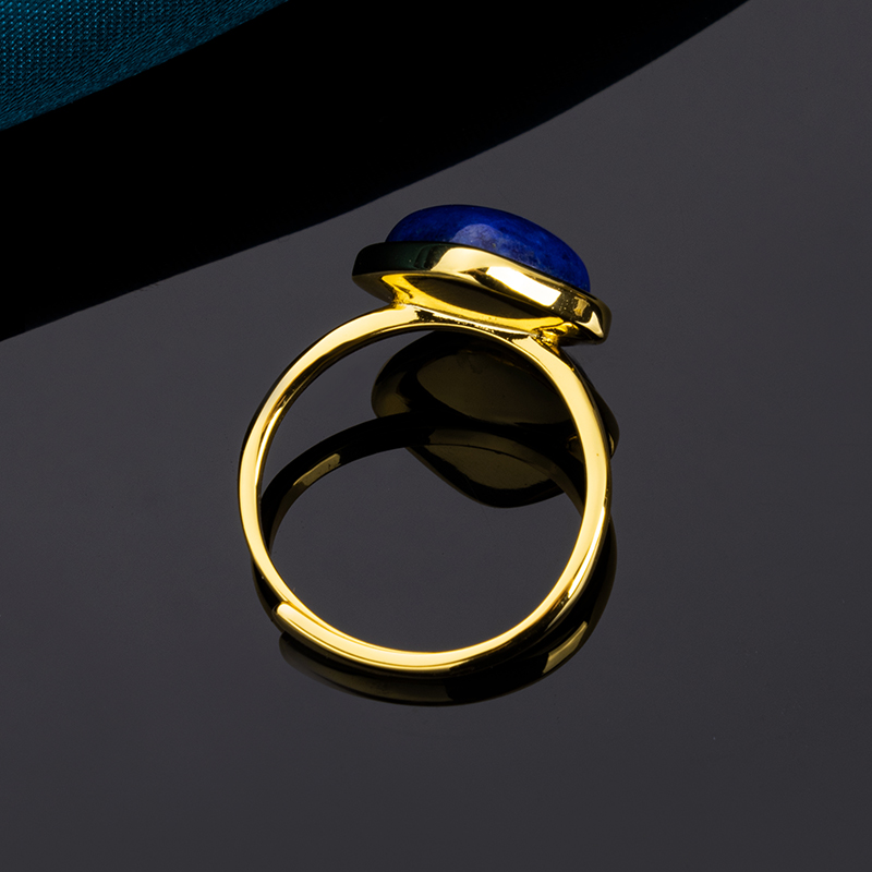 Square Lapis Lazuli Minimalist Ring