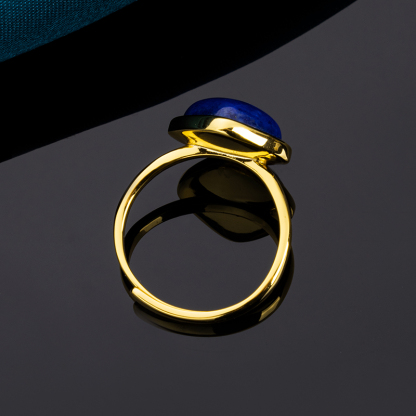 Square Lapis Lazuli Minimalist Ring