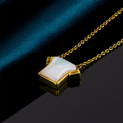 White MOP T-Shirt Shaped Necklace