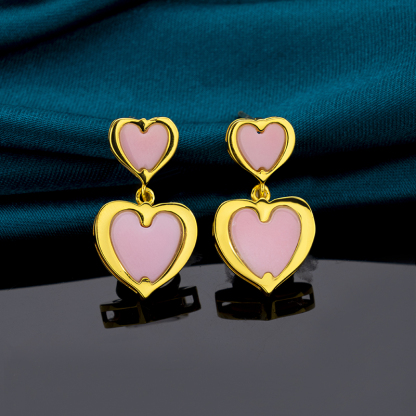 Sweet Interlocking Hearts Conch Studs