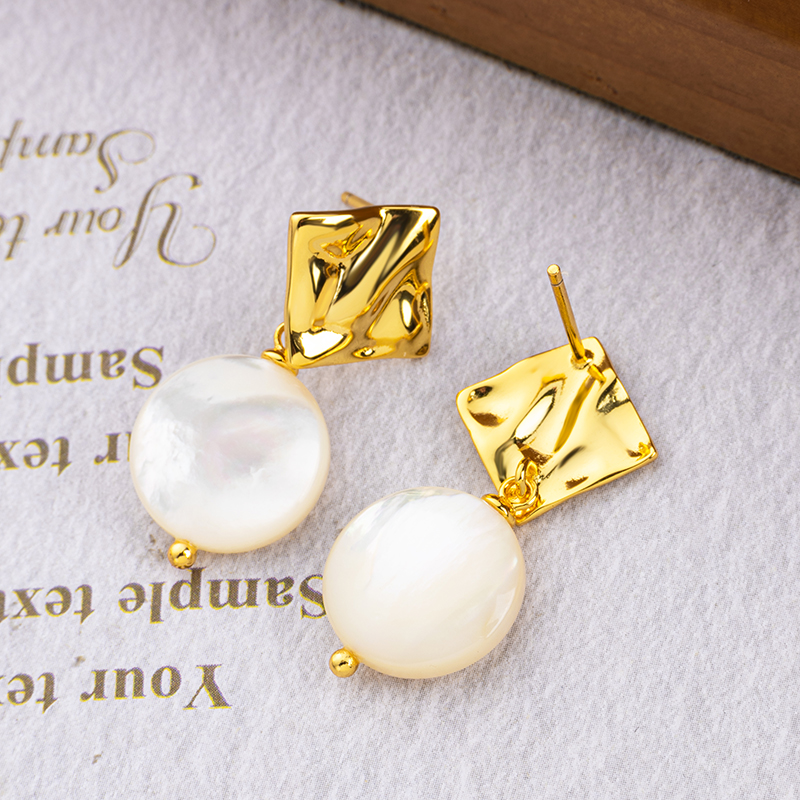 Elegant MOP Drops - 18K Gold Plated Korean Style