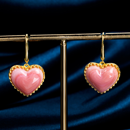 Original Cute Queen Conch Heart Earrings | 18K Gold Plated Hook