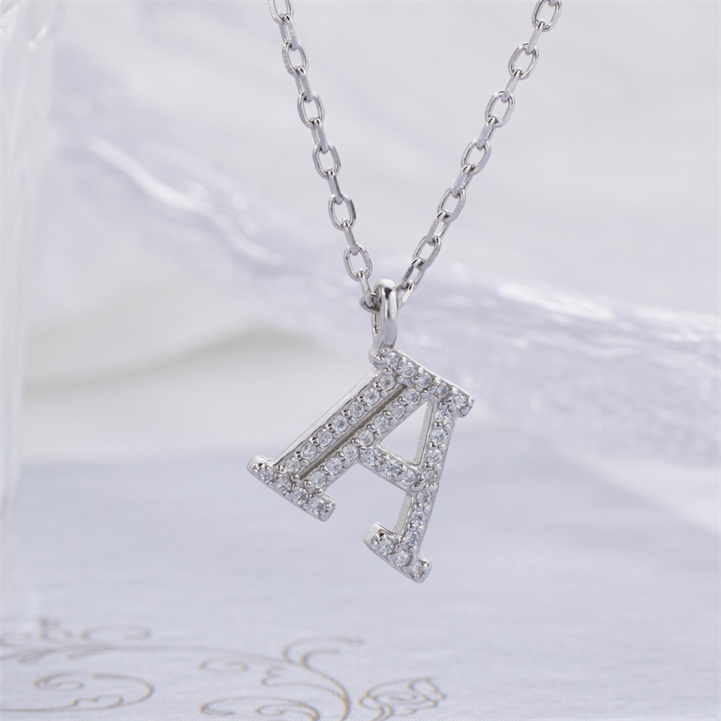 Luxe 925 Silver Alphabet CZ Custom Necklace