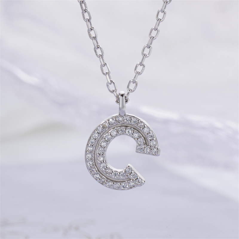 Luxe 925 Silver Alphabet CZ Custom Necklace