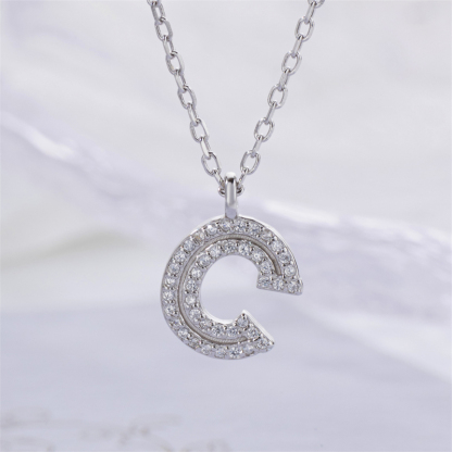Luxe 925 Silver Alphabet CZ Custom Necklace