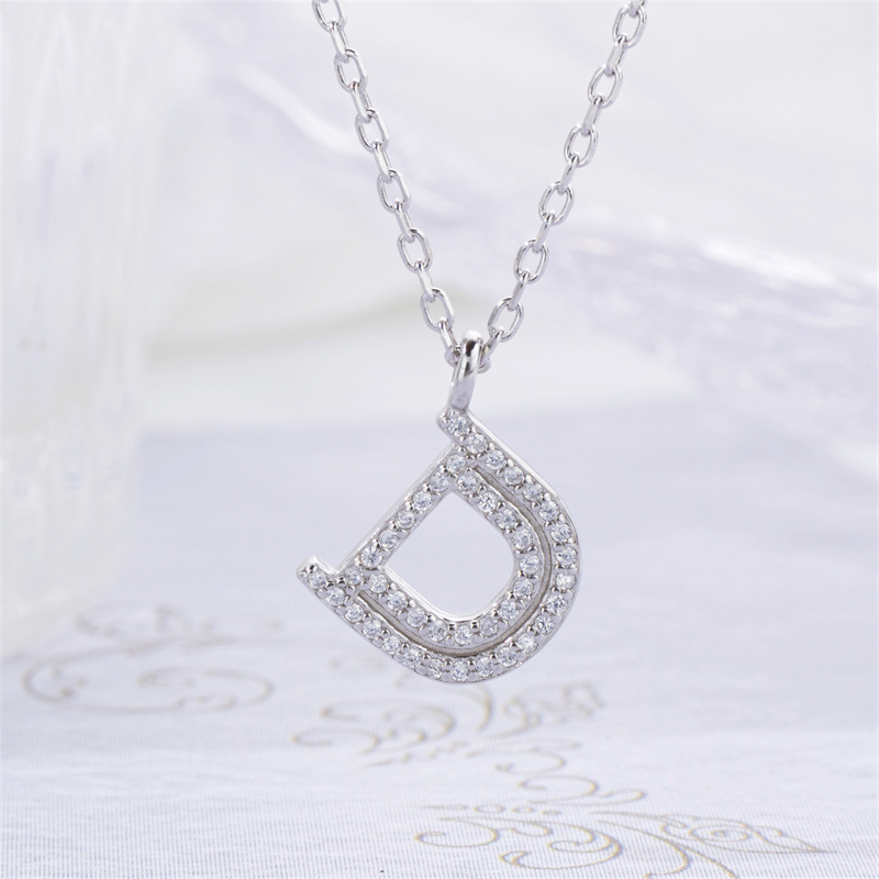 Luxe 925 Silver Alphabet CZ Custom Necklace