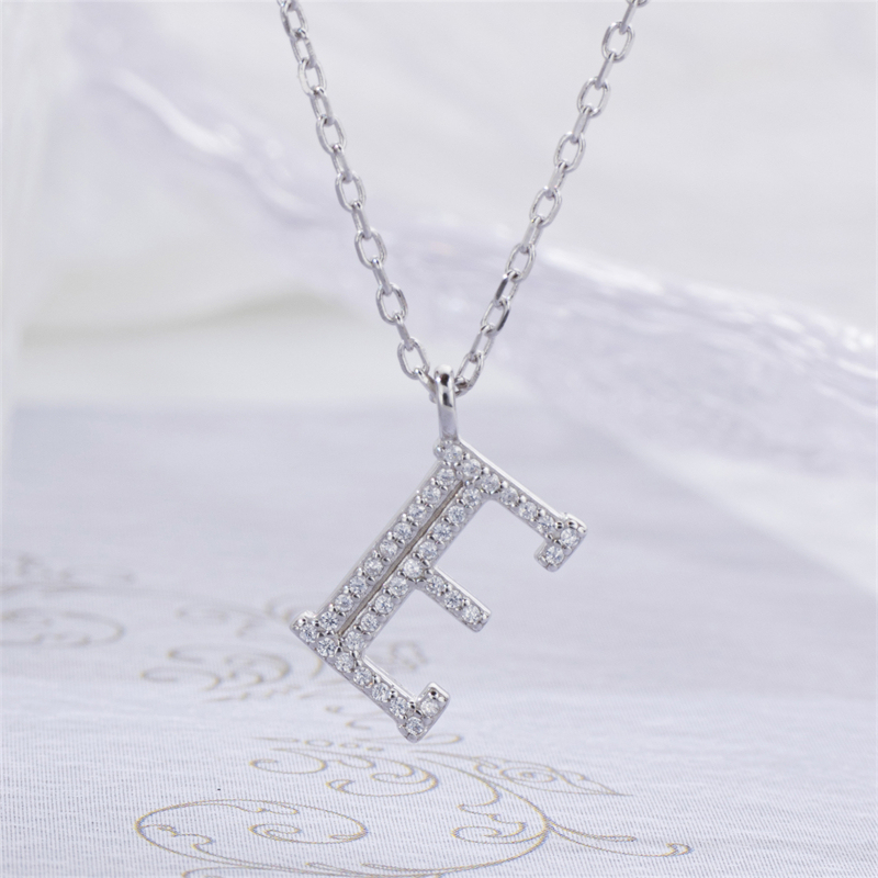Luxe 925 Silver Alphabet CZ Custom Necklace