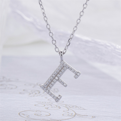 Luxe 925 Silver Alphabet CZ Custom Necklace