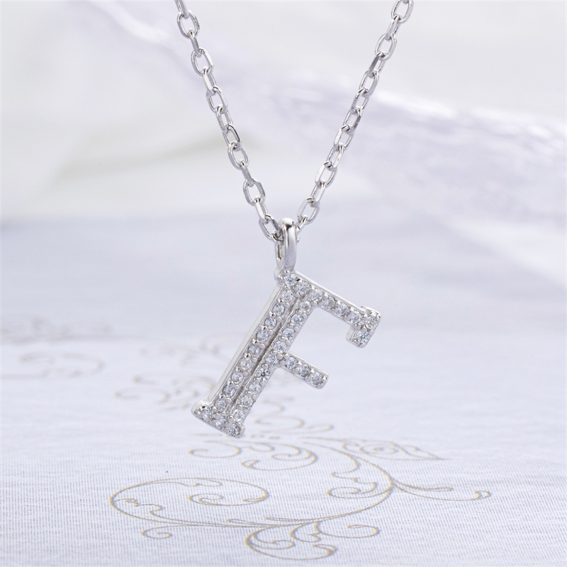 Luxe 925 Silver Alphabet CZ Custom Necklace