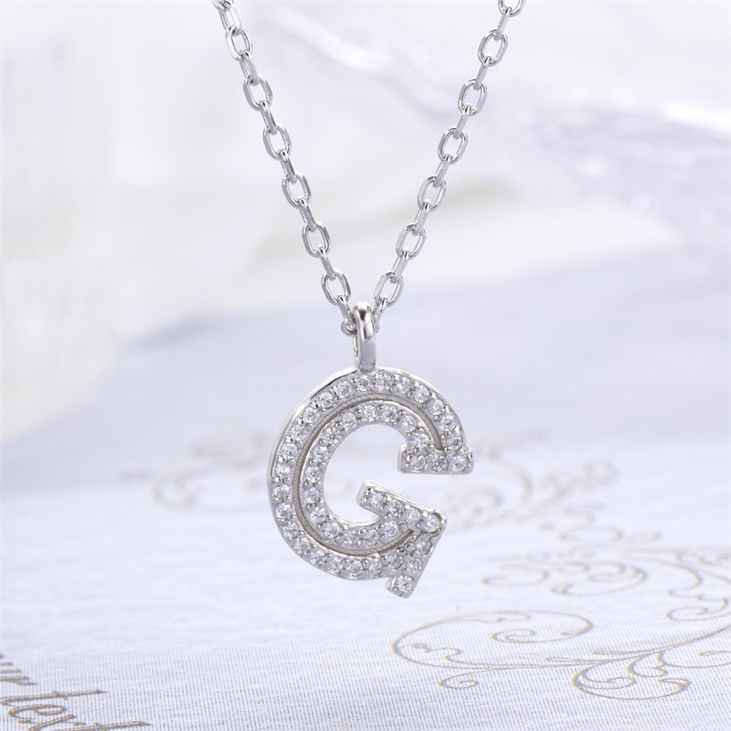 Luxe 925 Silver Alphabet CZ Custom Necklace