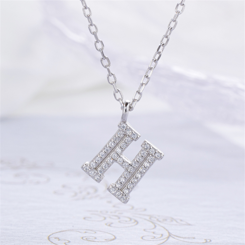 Luxe 925 Silver Alphabet CZ Custom Necklace