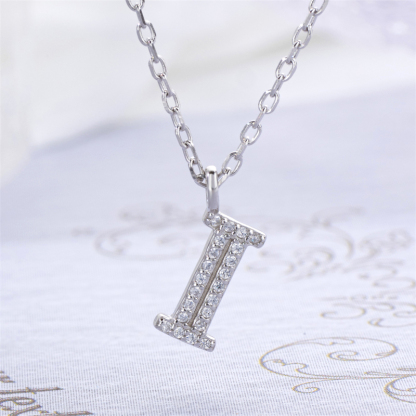 Luxe 925 Silver Alphabet CZ Custom Necklace