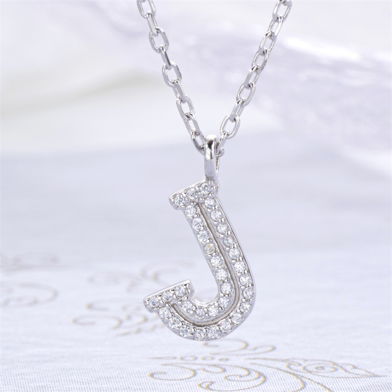 Luxe 925 Silver Alphabet CZ Custom Necklace