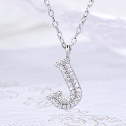 Luxe 925 Silver Alphabet CZ Custom Necklace
