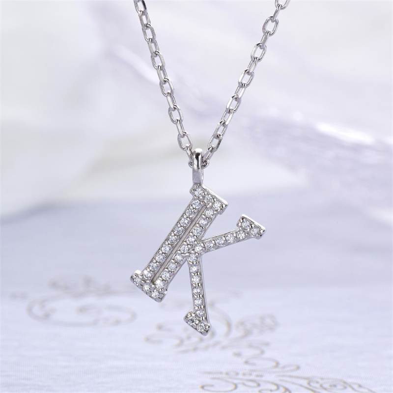 Luxe 925 Silver Alphabet CZ Custom Necklace