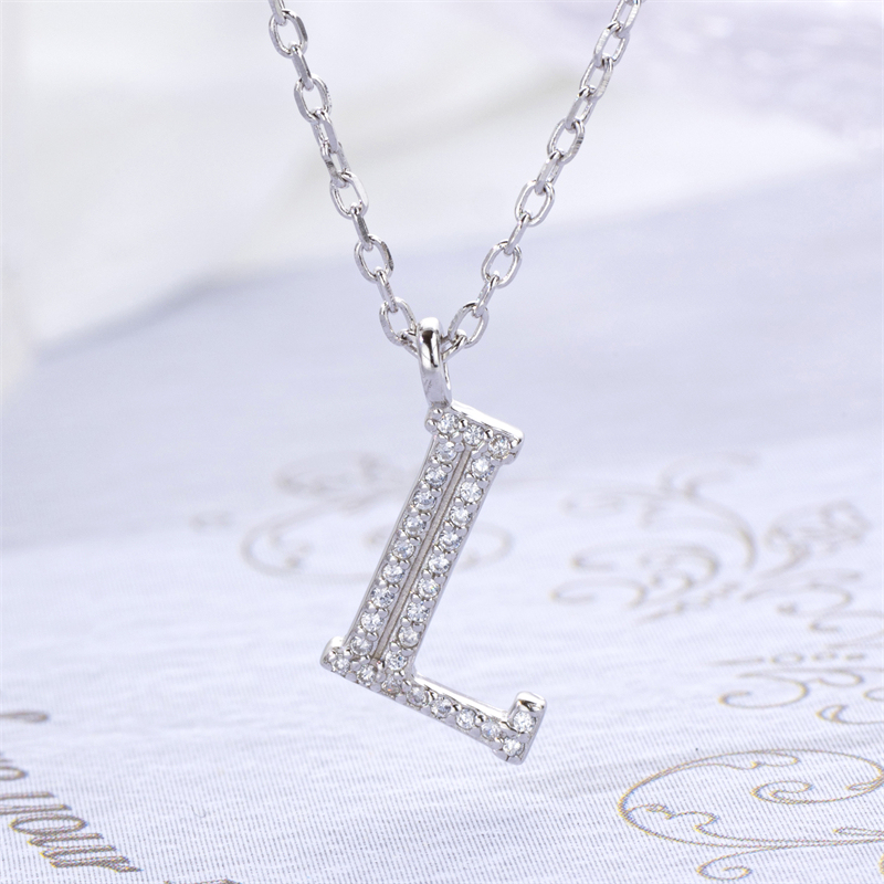 Luxe 925 Silver Alphabet CZ Custom Necklace