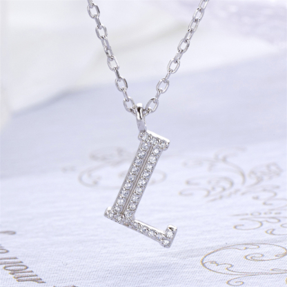 Luxe 925 Silver Alphabet CZ Custom Necklace