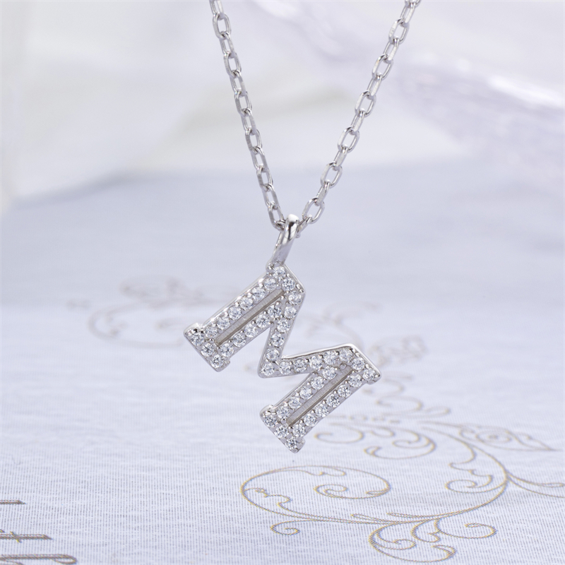 Luxe 925 Silver Alphabet CZ Custom Necklace