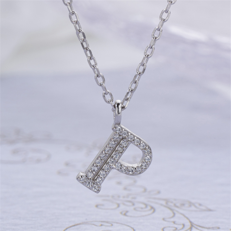 Luxe 925 Silver Alphabet CZ Custom Necklace