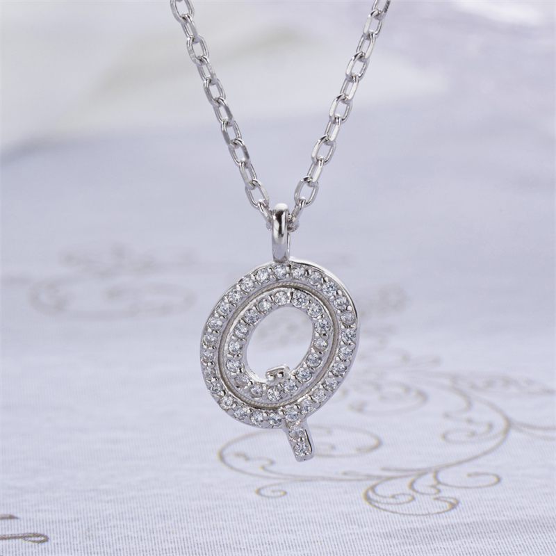 Luxe 925 Silver Alphabet CZ Custom Necklace