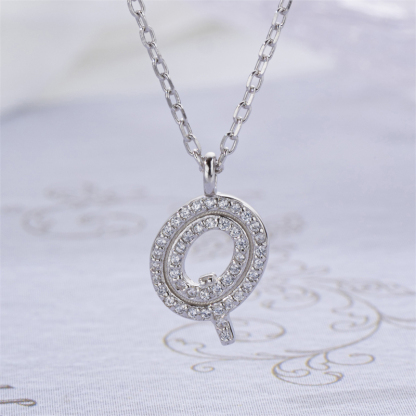 Luxe 925 Silver Alphabet CZ Custom Necklace