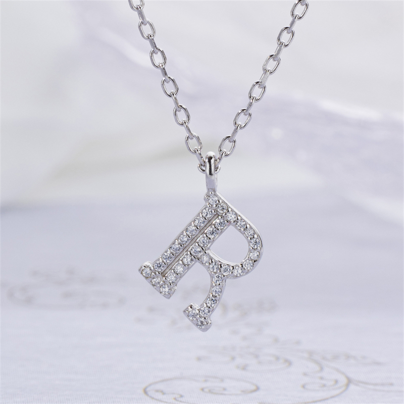 Luxe 925 Silver Alphabet CZ Custom Necklace