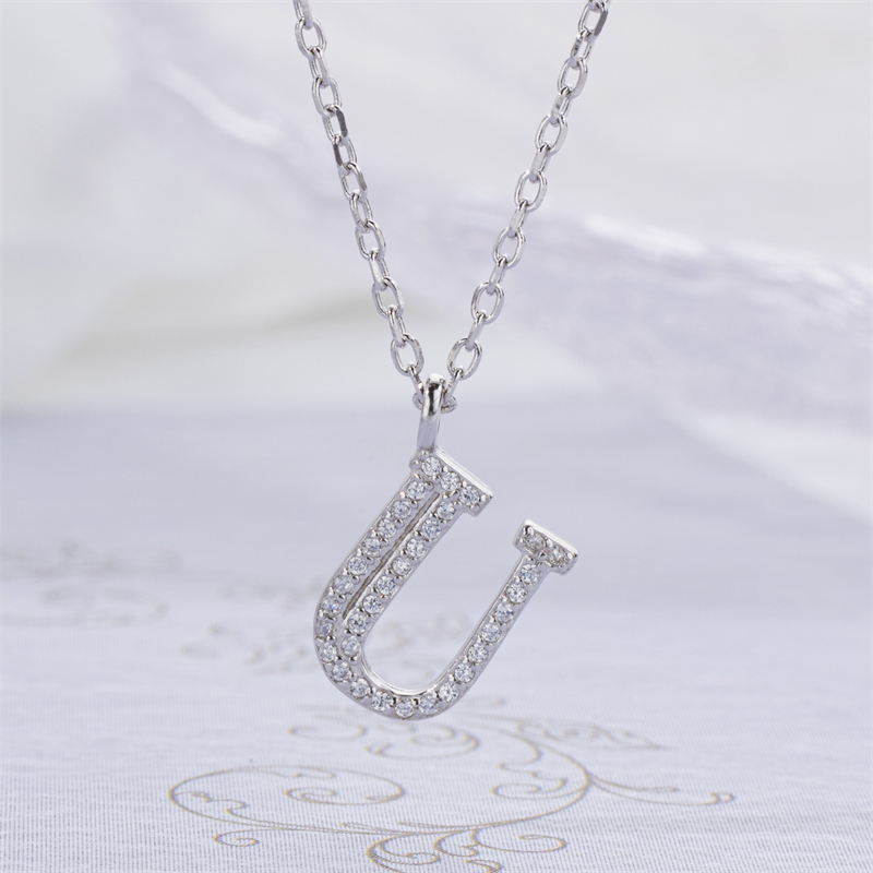Luxe 925 Silver Alphabet CZ Custom Necklace